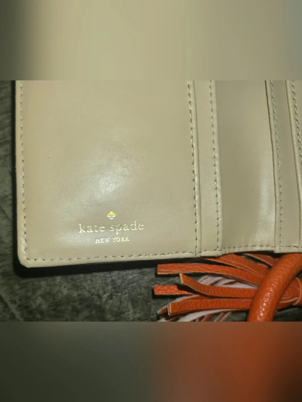 Kate Spade Orange Leather Wristlet Wallet